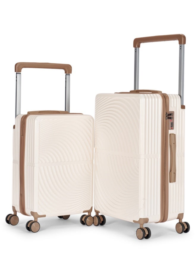 LIMRA Travel Bags From Limra Made Of PC , Consisting of Two Pieces , Size 20"-24" Inches, Beige/Gold Color - Image 1